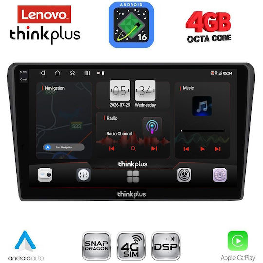 Lenovo Автомобилна Аудио Система за Toyota Avensis 2003-2009 (Bluetooth/USB/Вграден Wi-Fi/GPS/Apple CarPlay/Android Auto) с Touch Screen 9"