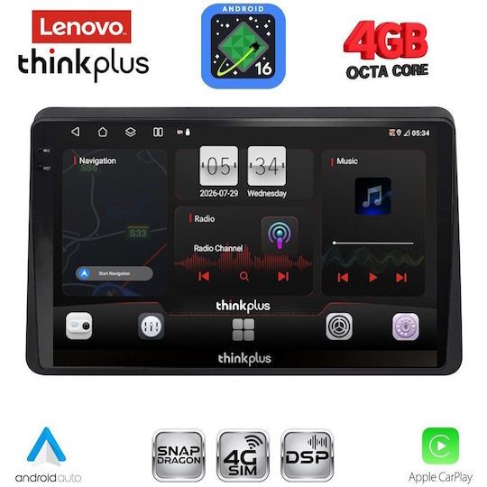 Lenovo Автомобилна Аудио Система За Opel Movano Renault Master Nissan NV400 2020-2026 Bluetooth USB WiFi GPS Apple CarPlay Android Auto С Touch Screen 10"