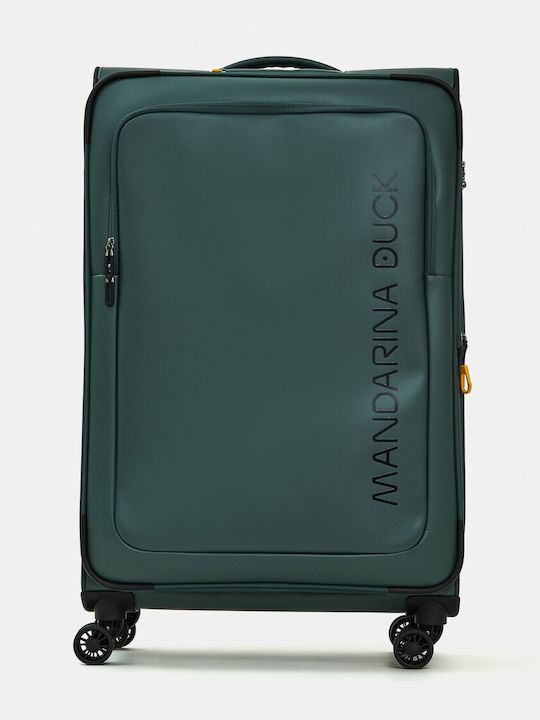 Mandarina Duck Eco Coated Μεγάλη Βαλίτσα Ταξιδίου Υφασμάτινη Deep Green με 4 Ρόδες Ύψους 78εκ.