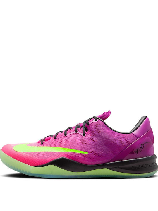 Kobe 8 Protro Mambacurial Niedrige Basketballschuhe Rot Pflaume / Elektrisches Grün / Pink Flash