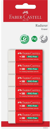 Faber-Castell Гума за молив 6 бр Бяла