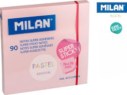 Milan Sticky Memo Pads Cube Pink 7.6x7.6cm Set 90 Pieces