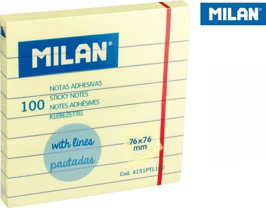 Milan Sticky Memo Pads Lined 76 × 76 100 Pieces