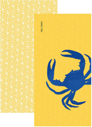 Feel & Touch Πετσέτα Θαλάσσης Κίτρινη 160x80εκ.