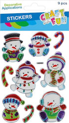 Craft with Fun Weihnachtsaufkleber Mit Schneemann Muster 14x26cm 9 Stück