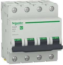 Automatic Circuit Breaker 4p 16a Curve C 4500a White Three-phase Circuit Protection