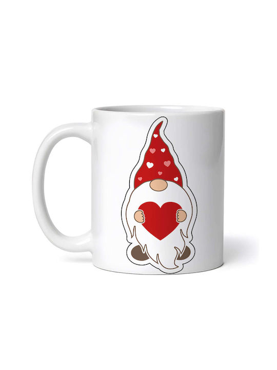 Pitic De Crăciun Cu Inimă Cană De Crăciun Ceramică Pitici 330ml (Cu Personalizare)