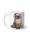 Himalayan Christmas Cat Cană Ceramica Albă 330ml cu Personalizare