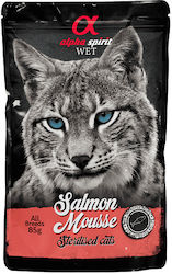 Alpha Spirit Wet Cat Food in Pouch with Salmon 85gr Alpha Spirit Wet Cat Food in Pouch with Salmon 85gr