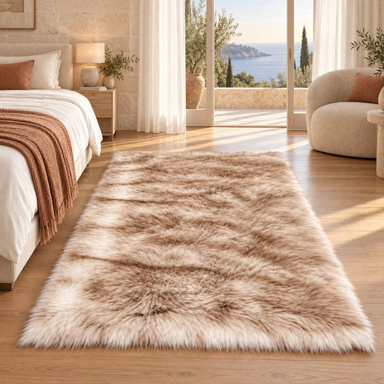 My Home Luxury Angel Non-slip Runner Rug Furry Beige 60x150cm