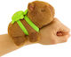 Jucărie de plus Capibara cu rucsac detașabil broască țestoasă stil brățară 15 cm maro verde