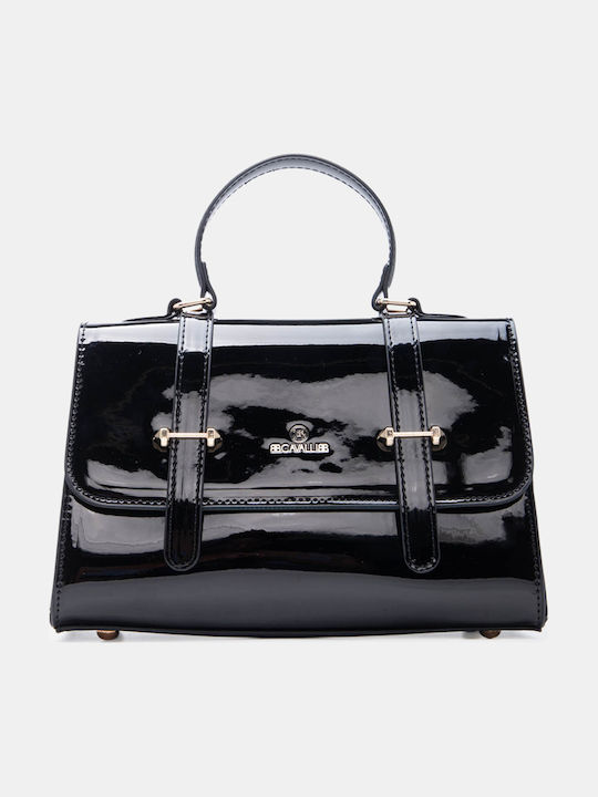 Stoff Damen Handtasche Handtasche Schwarz