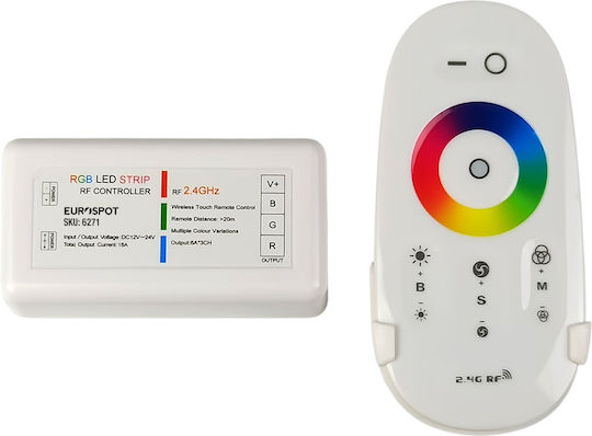 Eurospot LED Kit Controller+ White Remote RF 2.4GHz RGB Strip DC 12-24V EU6271