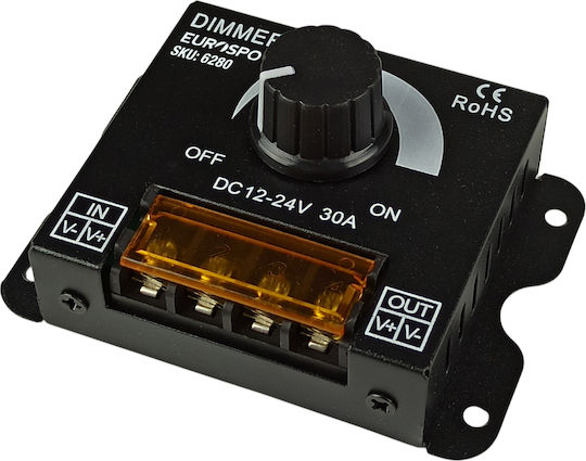 Eurospot Dimmer Rotativ Metalic LED Pentru Benzi LED DC 12-24V EU6280