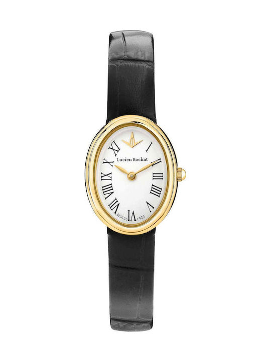 Herrenuhr Batterie mit Schwarz Lederarmband