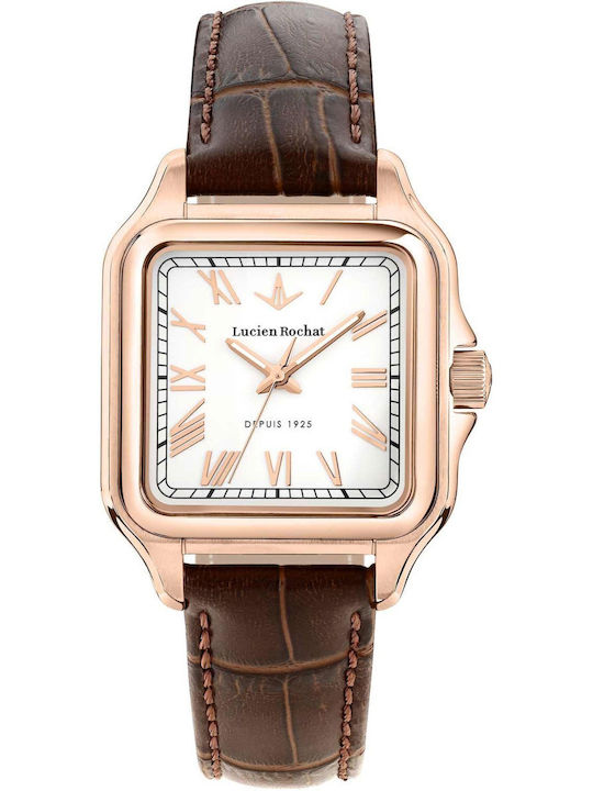 Men's Battery Watch with Brown Leather Strap