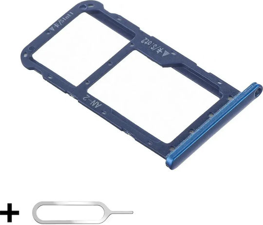 Suport Tavă SIM Huawei P20 Lite Slot Card Microsd + Cheie SIM Inclusă Albastră