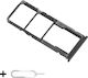Sim Tray Holder Xiaomi Redmi 9A Dual Sim Microsd Kartenfach + Sim Schlüssel Inklusive Schwarz