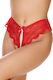 Sexy Unterwäsche Boxer Spitze Perlen Rot