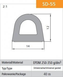 Самозалепващо Уплътнение Черно Sd-55/4-0 Dgp 14*12 Mb 40 Mb Уплътнение Sd-55 Mb