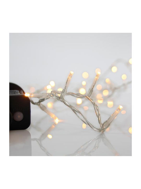100 LED коледни лампички топло бяло на лента 3 бр