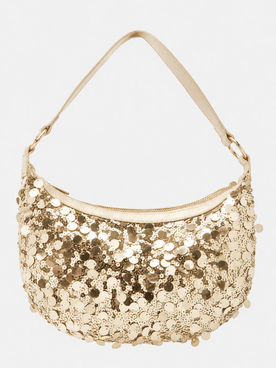 Fabric Women's Handbag Shoulder Gold