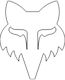 Fox Head 2.5" Die Cut Vinyl White