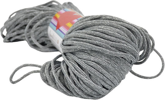 Metallisches Strickgarn By Handibrand 200g Häkelnadel Nr.4 Glitzer Graues