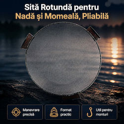 Sită Rotundă Pliabilă pentru Momeală și Nadă