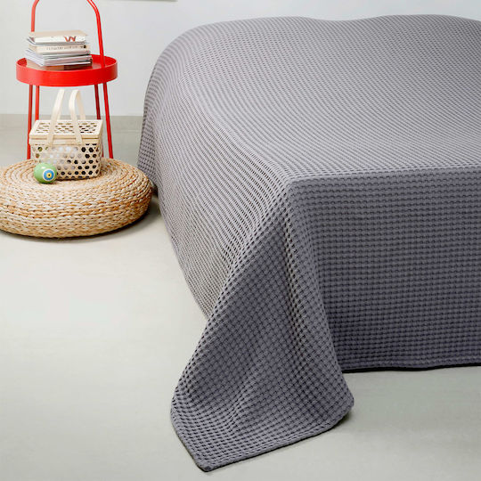 Single Hotel Blanket Pique Grey 170x265cm