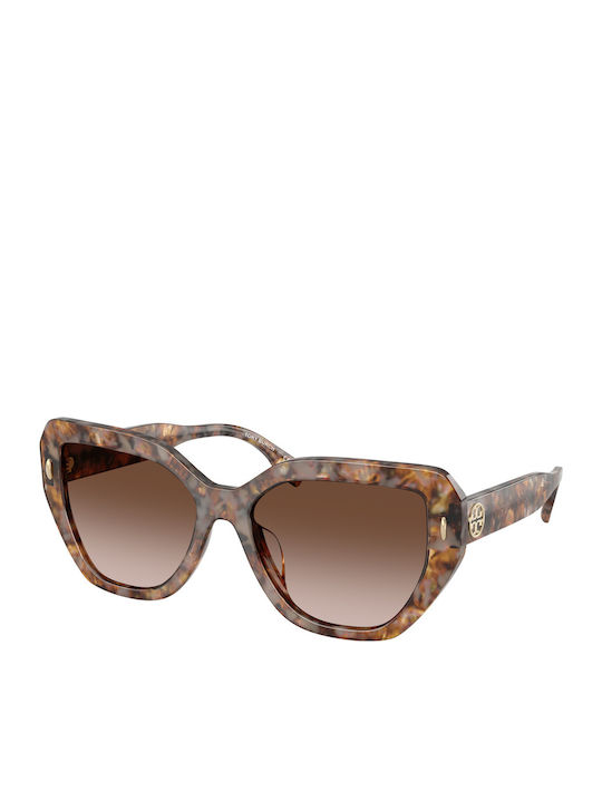 Tory Burch Women’s Sunglasses With Brown Horn-Rimmed Frame