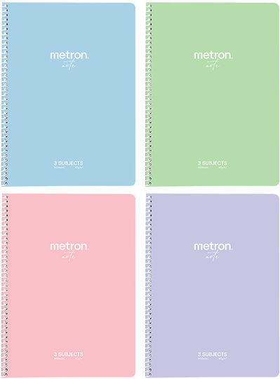 Metron Spiral Ruled Notebooks 90 Sheets 3 Subjects 8 Pieces
