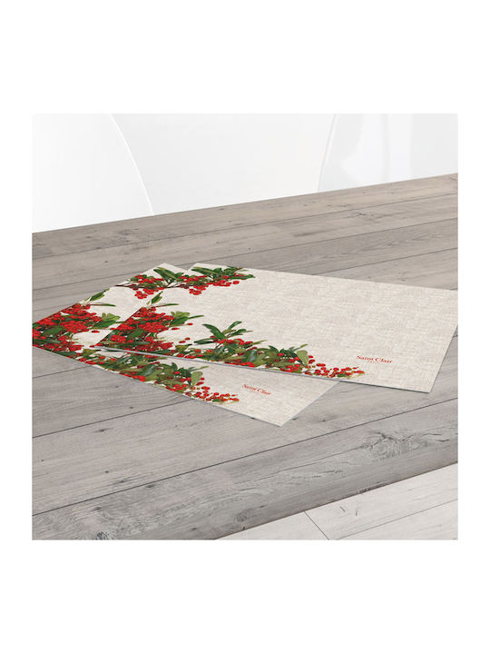 Saint Clair Χριστουγεννιάτικο Σουπλά Μπεζ 45x33εκ.