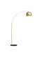 HomCom Vintage Floor Lamp with Lamp Bulb Base for E27 Gold