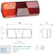 Rear Stop-Tail Turn Signal Light Left 202-77mm Dasteri 80604l