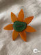 Pin Flower Fabric Orange