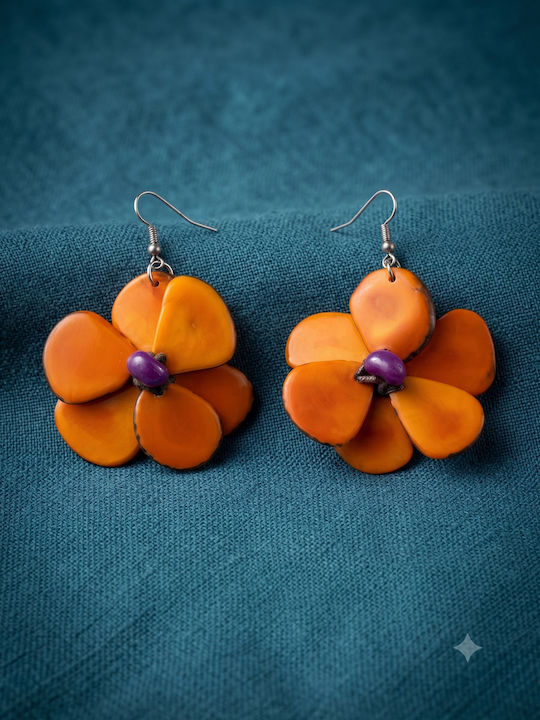 Colores del Arte Ohrringe Hängend Orange