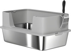 Pawhut XL Cat Litter Box Grey W31 x D31cm Pawhut XL Cat Litter Box Grey W31 x D31cm