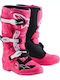 Alpinestars Tech 7S Cizme Motocross pentru copii Roz/Negru/Alb