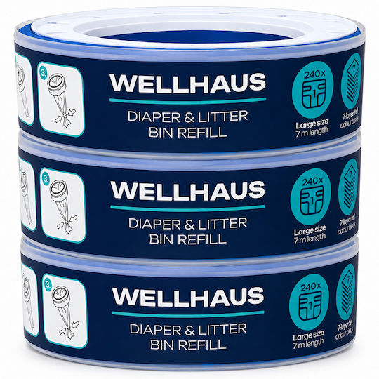 Wellhaus Ersatzbeutel für Mülleimer Beige 3 Stück