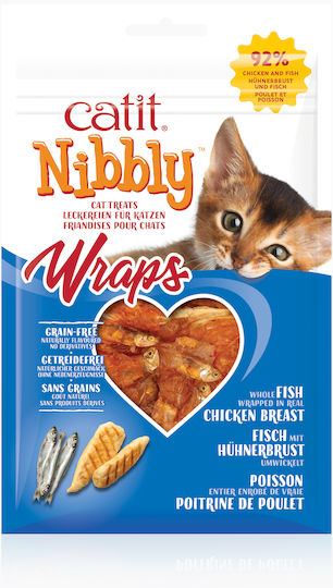 Catit Nibbly Wraps Katzenleckerlis & Snacks mit Huhn & Fisch 30g