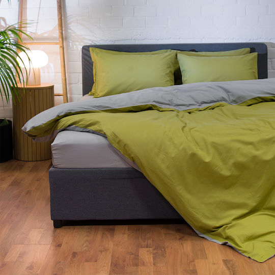 Single Duvet Cover Set 165x245 2 Sided Naf-naf Hue Willow Ghost Grey