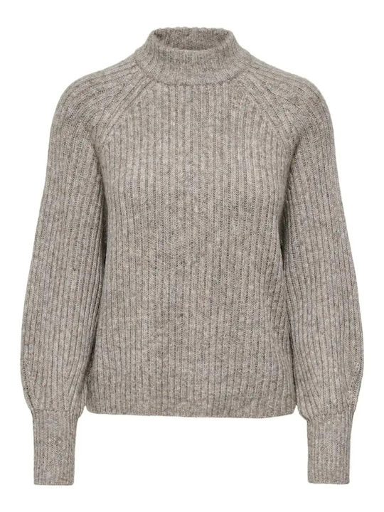 Only Damen Langärmelig Pullover Dunkelgrau
