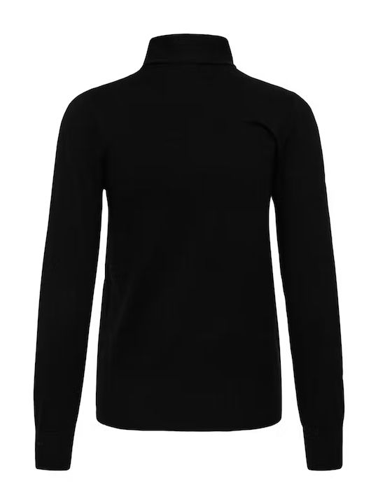 Women's Long Sleeve Turtleneck Sweater Black