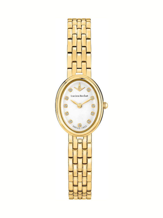 Lucien Rochat Womens Battery Watch With Gold Metal Bracelet