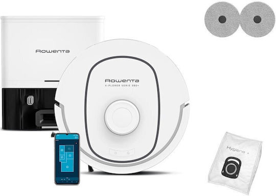 Rowenta X-plorer Serie 380+ Animal & Allergy Aspirator Robot cu Cartografiere Laser și Putere de Aspirație 4000Pa Albă