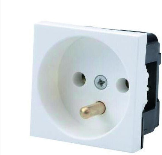 Elektro Plast Μονή Πρίζα Ρεύματος Λευκή