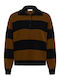 Women's Woolen Striped Brown Sweater