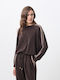 Women's Long Sleeve Brown Blouse
