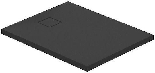 C259 Rechteckige Duschwanne Tako Slim 100x80x4,5 Schwarz Matt + Syphon Virt
